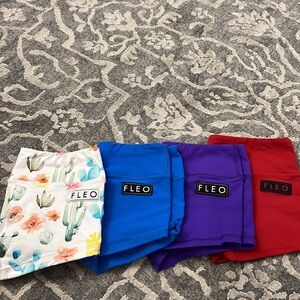 Fleo Women's Shorts in Floral, Blue, Purple, and Red